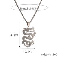 Punk Animal Heart Shape Dragon Stainless Steel Plating Pendant Necklace main image 2