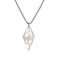 Punk Animal Heart Shape Dragon Stainless Steel Plating Pendant Necklace sku image 3