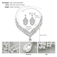 Lady Water Droplets Alloy Plating Inlay Rhinestones Women's Earrings Necklace sku image 1