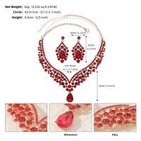 Lady Water Droplets Alloy Plating Inlay Rhinestones Women's Earrings Necklace sku image 3