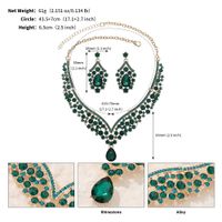 Lady Water Droplets Alloy Plating Inlay Rhinestones Women's Earrings Necklace main image 10
