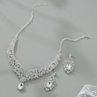 Lady Water Droplets Alloy Plating Inlay Rhinestones Women's Earrings Necklace main image 6