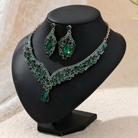 Lady Water Droplets Alloy Plating Inlay Rhinestones Women's Earrings Necklace main image 1