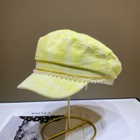Frau Vintage-stil Einfarbig Gebogene Traufen Baskenmütze sku image 4