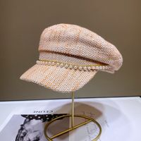 Frau Vintage-stil Einfarbig Gebogene Traufen Baskenmütze sku image 3
