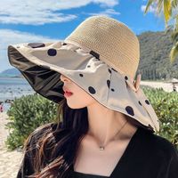 Women's Vintage Style Round Dots Big Eaves Sun Hat main image 5