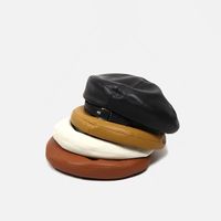 Women's Simple Style Solid Color Curved Eaves Beret Hat main image 5