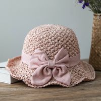 Women's Cartoon Style Flower Curved Eaves Straw Hat sku image 1