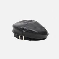 Women's Simple Style Solid Color Curved Eaves Beret Hat sku image 2