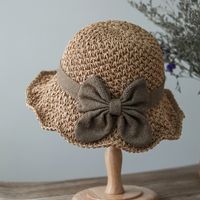 Women's Cartoon Style Flower Curved Eaves Straw Hat main image 1