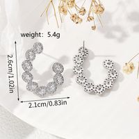 1 Paire Style Moderne Commuer Forme C Incruster Le Cuivre Zircon Boucles D'oreilles main image 4