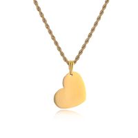 Punk Simple Style Heart Shape Stainless Steel Plating Inlay Pendant Necklace main image 5