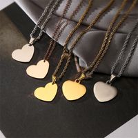 Punk Simple Style Heart Shape Stainless Steel Plating Inlay Pendant Necklace main image 1