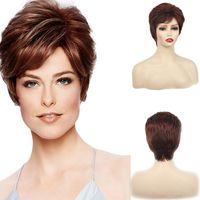 Women's Simple Style Party Stage Street High Temperature Wire Side Fringe Straight Hair Wig Net main image 5