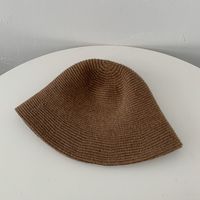 Women's Simple Style Solid Color Curved Eaves Bucket Hat sku image 4