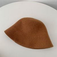 Women's Simple Style Solid Color Curved Eaves Bucket Hat sku image 3