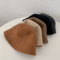 Women's Simple Style Solid Color Curved Eaves Bucket Hat main image 4