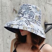 Women's Basic Solid Color Printing Big Eaves Bucket Hat main image 3