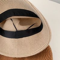 امرأة أسلوب بسيط اللون الصامد حواف منحنية قبعة دلو main image 3