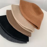 Women's Simple Style Solid Color Curved Eaves Bucket Hat main image 2