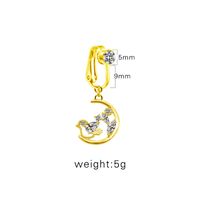 1 Piece Tongue Rings Casual Shiny Star Moon Heart Shape Stainless Steel Alloy Plating Inlay Rhinestones Glass White Gold Plated Gold Plated sku image 2