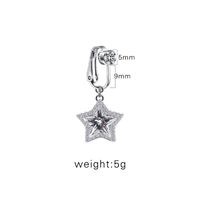 1 Piece Tongue Rings Casual Shiny Star Moon Heart Shape Stainless Steel Alloy Plating Inlay Rhinestones Glass White Gold Plated Gold Plated sku image 14