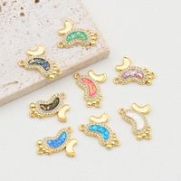 1 Piece Simple Style Foot Copper Plating Inlay Jewelry Accessories main image 1