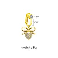 1 Piece Tongue Rings Casual Shiny Star Moon Heart Shape Stainless Steel Alloy Plating Inlay Rhinestones Glass White Gold Plated Gold Plated sku image 16