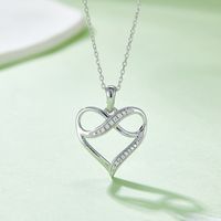 Lady Heart Shape Sterling Silver Plating Inlay Moissanite Rose Gold Plated Gold Plated Silver Plated Pendant Necklace main image 2