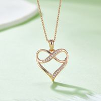 Lady Heart Shape Sterling Silver Plating Inlay Moissanite Rose Gold Plated Gold Plated Silver Plated Pendant Necklace main image 4