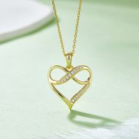 Lady Heart Shape Sterling Silver Plating Inlay Moissanite Rose Gold Plated Gold Plated Silver Plated Pendant Necklace main image 3
