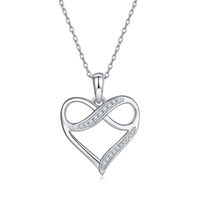 Lady Heart Shape Sterling Silver Plating Inlay Moissanite Rose Gold Plated Gold Plated Silver Plated Pendant Necklace main image 5