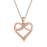 Lady Heart Shape Sterling Silver Plating Inlay Moissanite Rose Gold Plated Gold Plated Silver Plated Pendant Necklace main image 6