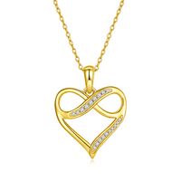 Lady Heart Shape Sterling Silver Plating Inlay Moissanite Rose Gold Plated Gold Plated Silver Plated Pendant Necklace main image 7