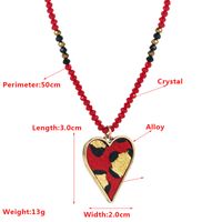 Ethnic Style Bohemian Heart Shape Artificial Crystal Alloy Beaded Leather Gold Plated Women's Pendant Necklace main image 2