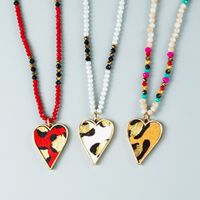 Ethnic Style Bohemian Heart Shape Artificial Crystal Alloy Beaded Leather Gold Plated Women's Pendant Necklace main image 1