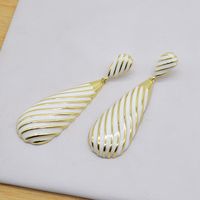 1 Pair Retro Spiral Stripe Plating Alloy 14k Gold Plated Drop Earrings main image 4