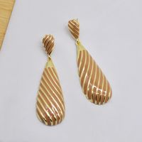 1 Pair Retro Spiral Stripe Plating Alloy 14k Gold Plated Drop Earrings main image 2