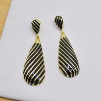 1 Pair Retro Spiral Stripe Plating Alloy 14k Gold Plated Drop Earrings main image 3