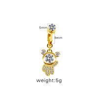 Casual Retro Simple Style Animal Starry Sky Moon Stainless Steel Alloy Copper White Gold Plated Gold Plated Rhinestones Belly Ring In Bulk sku image 8