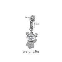 Casual Retro Simple Style Animal Starry Sky Moon Stainless Steel Alloy Copper White Gold Plated Gold Plated Rhinestones Belly Ring In Bulk main image 3