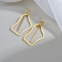 1 Pair Vintage Style Simple Style Irregular Plating Chain 304 Stainless Steel Titanium Steel 18K Gold Plated Drop Earrings main image 4