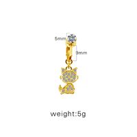 Casual Retro Simple Style Animal Starry Sky Moon Stainless Steel Alloy Copper White Gold Plated Gold Plated Rhinestones Belly Ring In Bulk main image 4