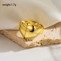 Simple Style Irregular Heart Shape Copper Plating 18k Gold Plated Open Rings sku image 2