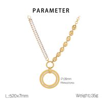 Titanium Steel 18K Gold Plated Hip-Hop Simple Style Plating Inlay Round Zircon Pendant Necklace main image 2