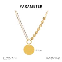 Titanium Steel 18K Gold Plated Hip-Hop Simple Style Plating Inlay Round Zircon Pendant Necklace main image 3