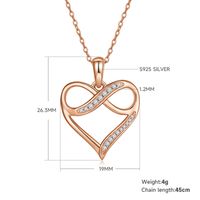 Lady Heart Shape Sterling Silver Plating Inlay Moissanite Rose Gold Plated Gold Plated Silver Plated Pendant Necklace sku image 1
