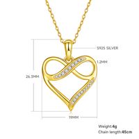 Lady Heart Shape Sterling Silver Plating Inlay Moissanite Rose Gold Plated Gold Plated Silver Plated Pendant Necklace sku image 2