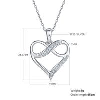 Lady Heart Shape Sterling Silver Plating Inlay Moissanite Rose Gold Plated Gold Plated Silver Plated Pendant Necklace sku image 3
