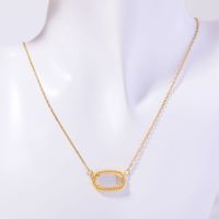 Copper Simple Style Plating Inlay Oval Birthstone Necklace sku image 5